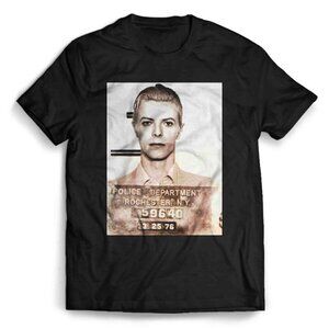 David Bowie Mugshot Tshirt Funny Tshirt